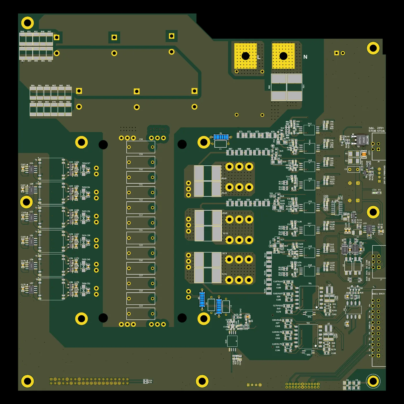 Servo power-stage board of our own design — IGBT