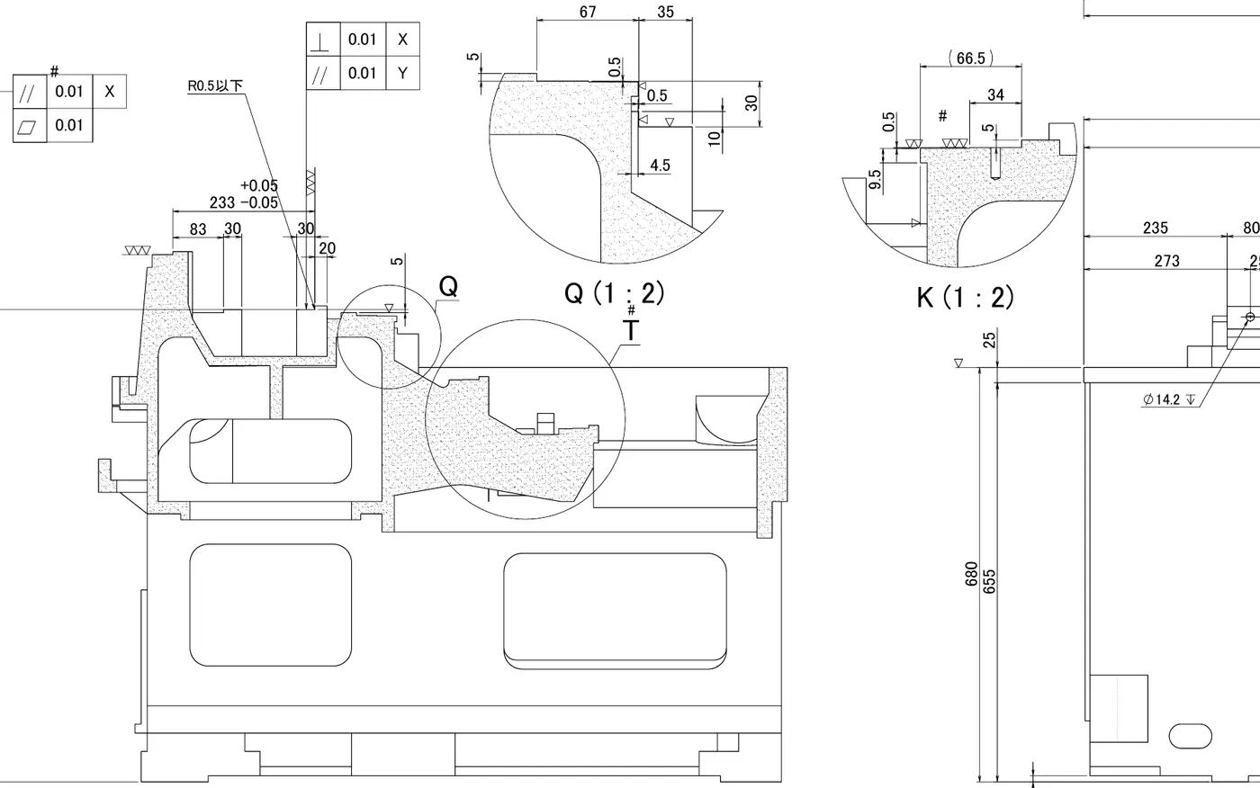 Casting machining drawing